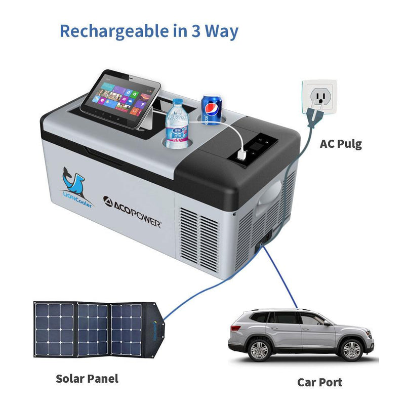 LionCooler X15A Portable Solar Fridge Freezer, 16 Quarts