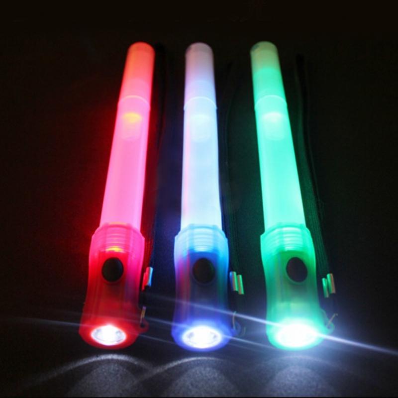 Outdoor 4 in1 Signal Stick LED Glow Stick Whistle Flashing Led stick Flash Wand Light Stick Rescue Whistle Life-saving Whistle