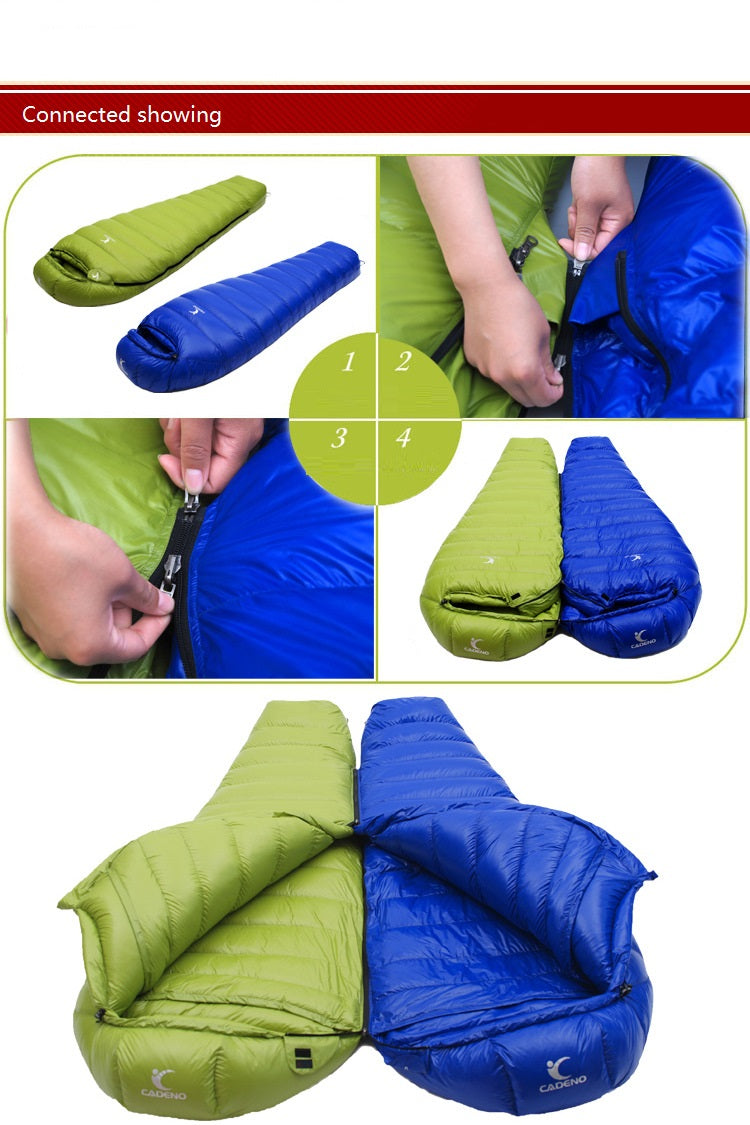 CADENO Winter Autumn Ultra Light Mummies Ultra Light Down Sleeping Bag Outdoor Travel Camping Nylon White Duck Down Sleeping Bag