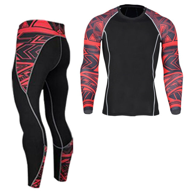 Ski Underwear Set > Men's Winter Thermal Underwear  >Running Tights  suit  > Compressed Thermal Underwear Workout Clothes 4XL