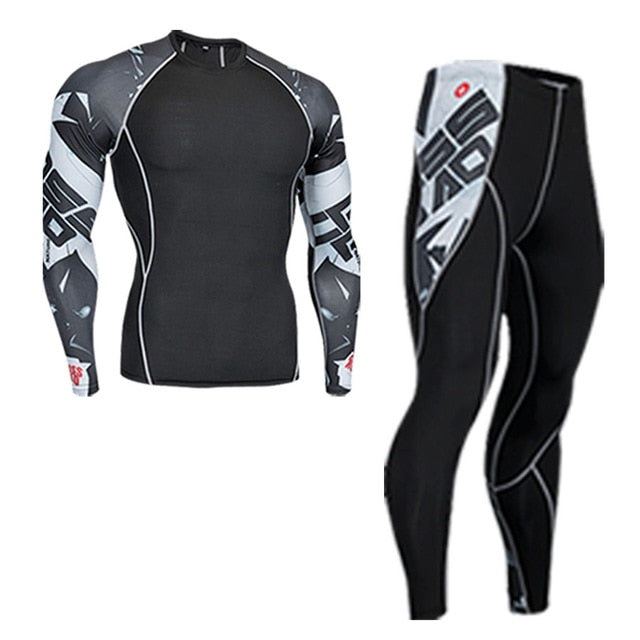 Ski Underwear Set > Men's Winter Thermal Underwear  >Running Tights  suit  > Compressed Thermal Underwear Workout Clothes 4XL