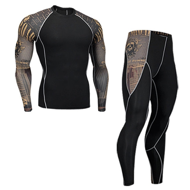 Ski Underwear Set > Men's Winter Thermal Underwear  >Running Tights  suit  > Compressed Thermal Underwear Workout Clothes 4XL