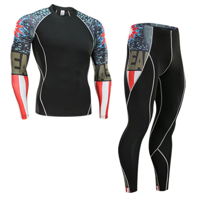 Ski Underwear Set > Men's Winter Thermal Underwear  >Running Tights  suit  > Compressed Thermal Underwear Workout Clothes 4XL