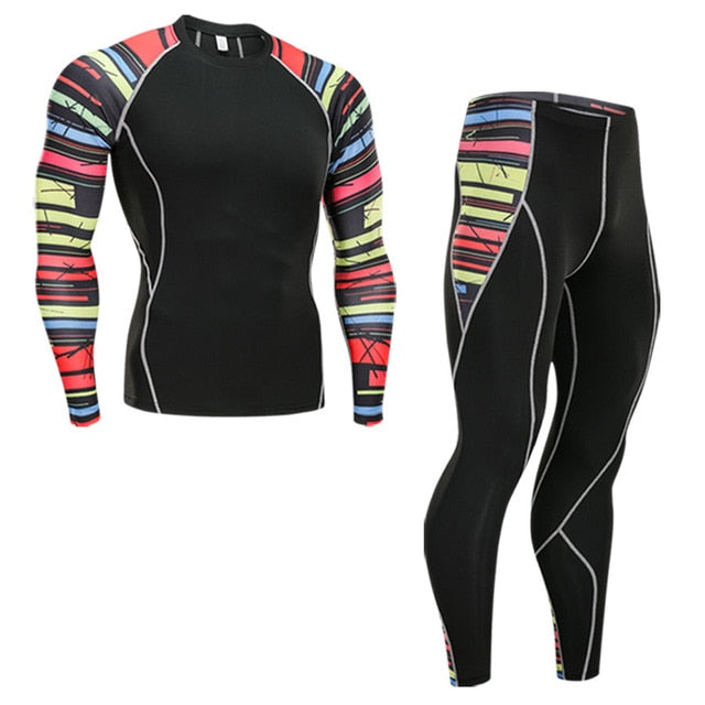 Ski Underwear Set > Men's Winter Thermal Underwear  >Running Tights  suit  > Compressed Thermal Underwear Workout Clothes 4XL