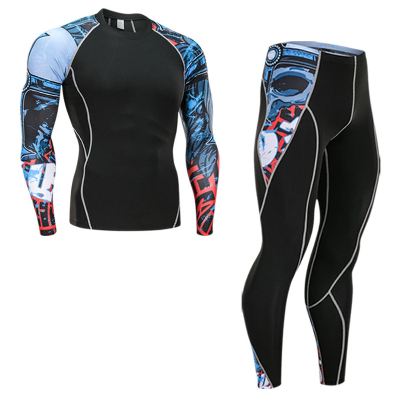 Ski Underwear Set > Men's Winter Thermal Underwear  >Running Tights  suit  > Compressed Thermal Underwear Workout Clothes 4XL