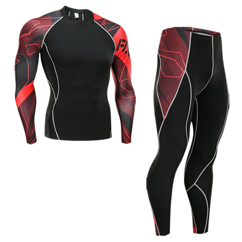 Ski Underwear Set > Men's Winter Thermal Underwear  >Running Tights  suit  > Compressed Thermal Underwear Workout Clothes 4XL