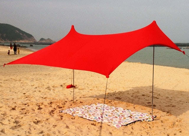 Lycra Shade Canopy with 2 Poles and Sandbags (sand not included) Lycra Fabric