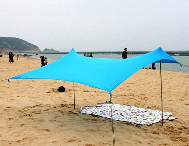 Lycra Shade Canopy with 2 Poles and Sandbags (sand not included) Lycra Fabric