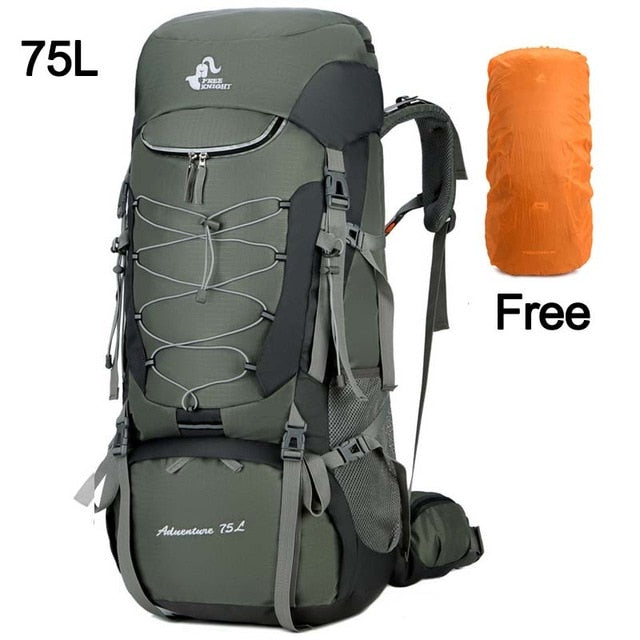 75L Camping Backpack Hiking Bag Sport Outdoor Bags With Rain Cover for Travel Climbing Mountaineering Trekking Camping Bag XA726WA