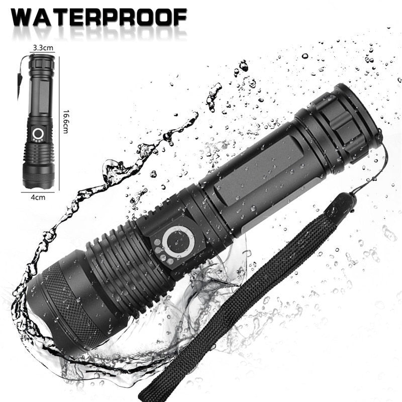 90000 lumens XLamp xhp70.2 hunting most powerful led flashlight rechargeable usb torch cree xhp70 xhp50 18650 or 26650 battery