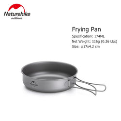 Naturehike Camping Pot Frying Pan Fold Portable Outdoor Titanium Pot Pan Titanium Tableware Titanium Cookware Camping Equipment