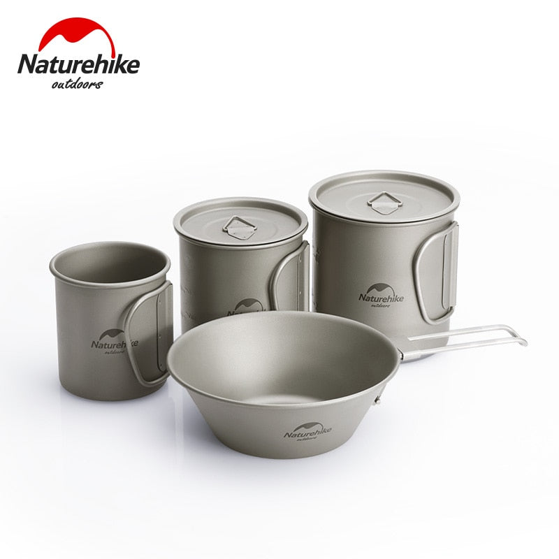 Naturehike Titanium Cup Titanium Bowl Titanium Mug Camping Cookware Outdoor Backpacking Titanium Tableware Camping Equipment