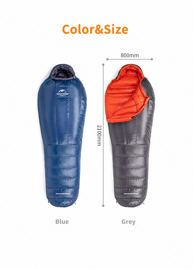 2020 New Naturehike Goose Down Mummy Sleeping Bag  Winter 20D 400T Nylon  Waterproof  Warm Sleeping Bag Portable Camping Travel