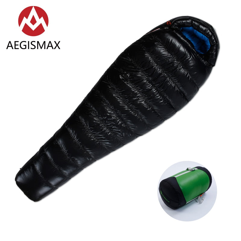 AEGISMAX G Series White Goose Down Mummy Camping Sleeping Bag Ultralight Baffle Design Outdoor Hiking Nylon Sleeping Bag