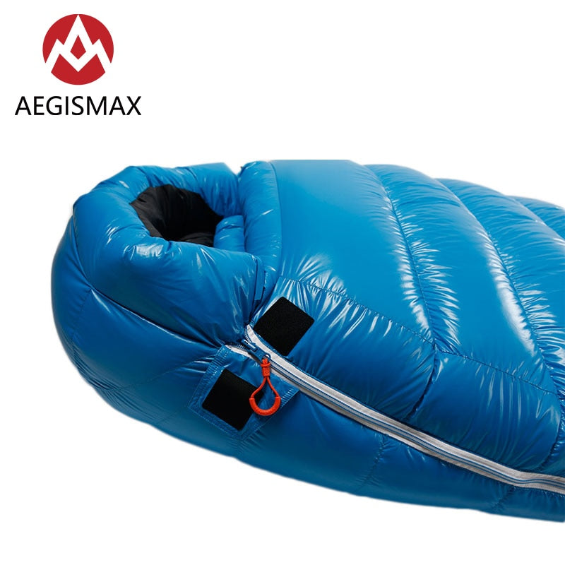 AEGISMAX G Series White Goose Down Mummy Camping Sleeping Bag Ultralight Baffle Design Outdoor Hiking Nylon Sleeping Bag