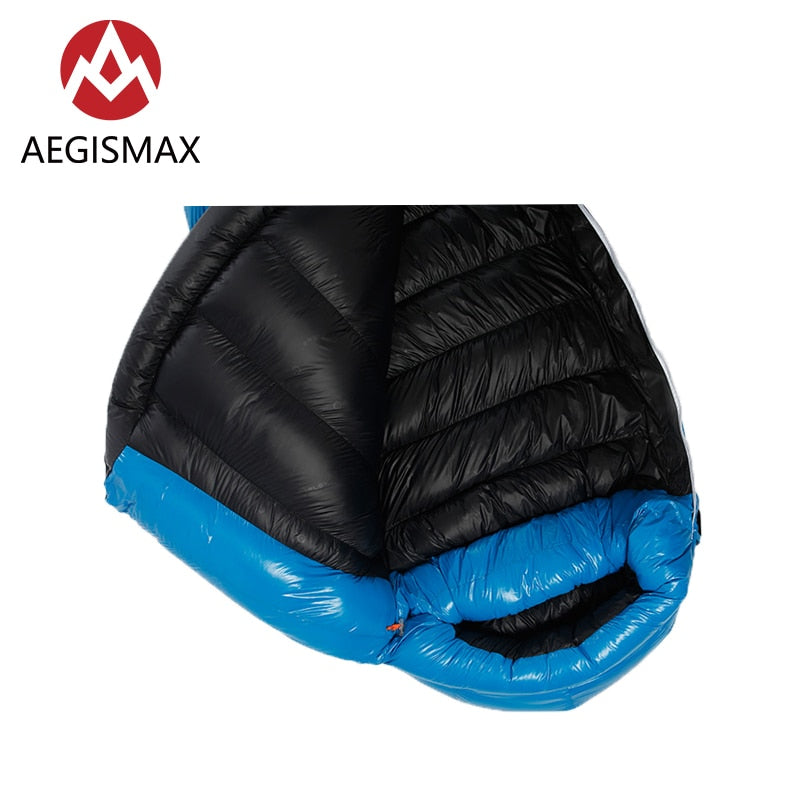 AEGISMAX G Series White Goose Down Mummy Camping Sleeping Bag Ultralight Baffle Design Outdoor Hiking Nylon Sleeping Bag