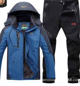 Ski Suit Great for Skiing and Snowboarding Warm Waterproof Windproof Fleece Jacket+pant Winter Snow Suit Male