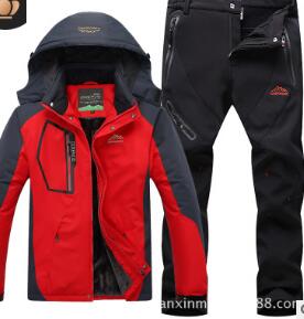 Ski Suit Great for Skiing and Snowboarding Warm Waterproof Windproof Fleece Jacket+pant Winter Snow Suit Male