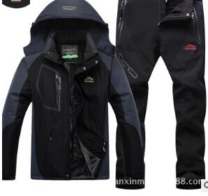 Ski Suit Great for Skiing and Snowboarding Warm Waterproof Windproof Fleece Jacket+pant Winter Snow Suit Male