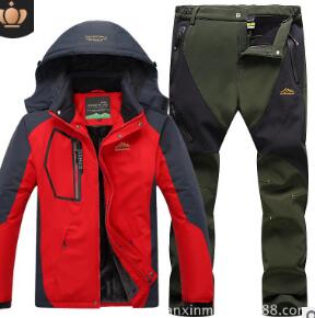 Ski Suit Great for Skiing and Snowboarding Warm Waterproof Windproof Fleece Jacket+pant Winter Snow Suit Male