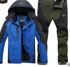 Ski Suit Great for Skiing and Snowboarding Warm Waterproof Windproof Fleece Jacket+pant Winter Snow Suit Male