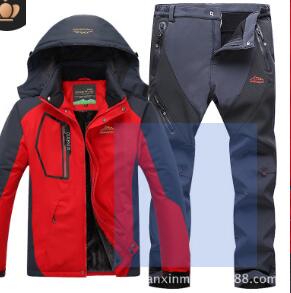 Ski Suit Great for Skiing and Snowboarding Warm Waterproof Windproof Fleece Jacket+pant Winter Snow Suit Male