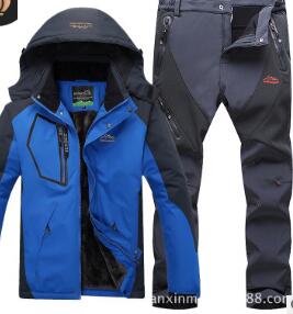 Ski Suit Great for Skiing and Snowboarding Warm Waterproof Windproof Fleece Jacket+pant Winter Snow Suit Male