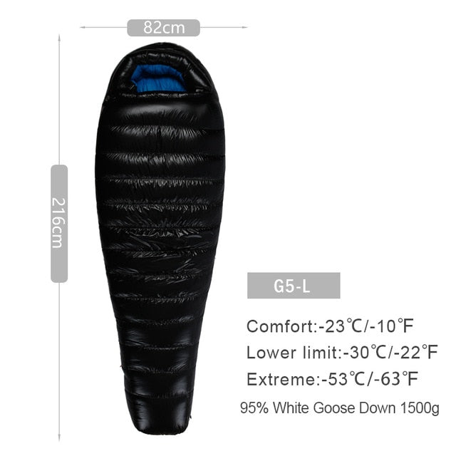 AEGISMAX G Series White Goose Down Mummy Camping Sleeping Bag Ultralight Baffle Design Outdoor Hiking Nylon Sleeping Bag