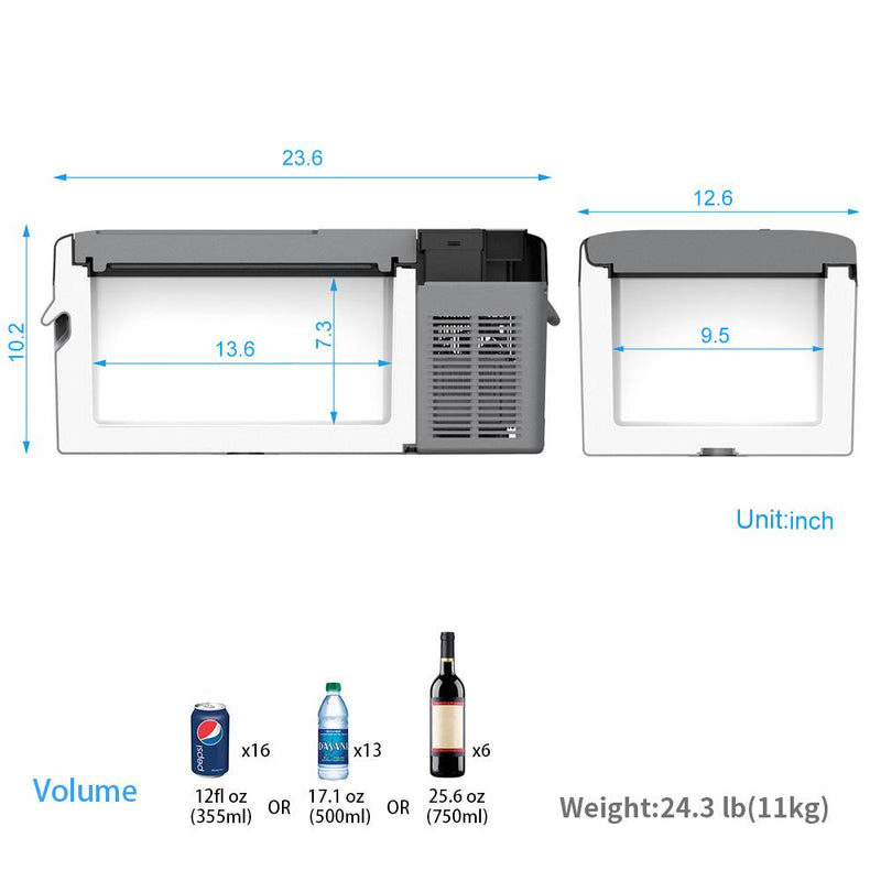 LionCooler X15A Portable Solar Fridge Freezer, 16 Quarts